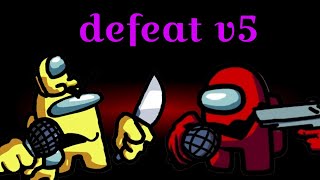 fnf defeat v5 but yellow v5 and red impostor v5 sings it