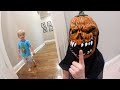 Brother Scares Baby Brother In Halloween Mask!