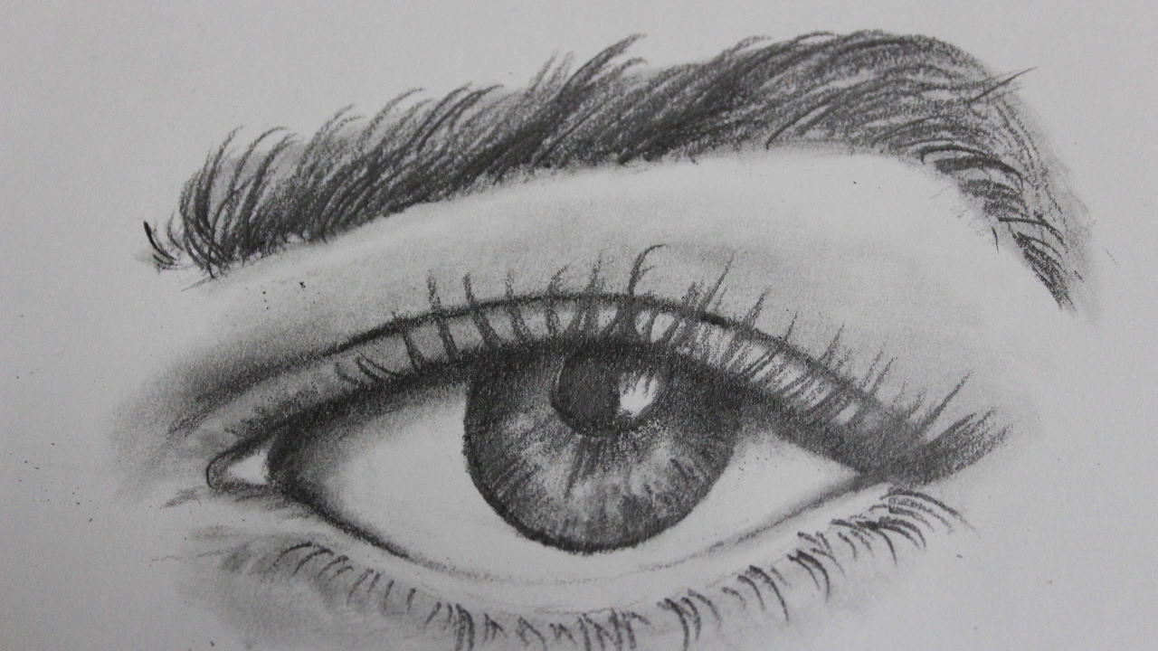 black and white eye sketch