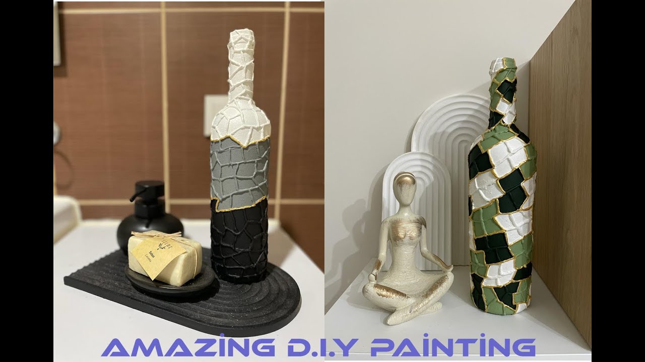 DIY Amazing Decorative Bottle Painting / Efsane Dokoratif Şişe Boyama #diy