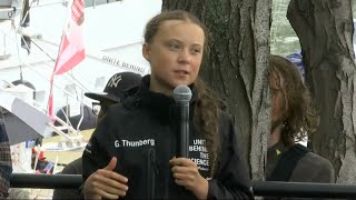 After Sail Across The Atlantic, 16 Year Old Climate Activist Greta Thunberg Docks In New York