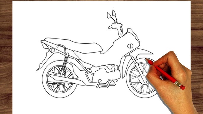 Como desenhar uma moto super rápido e fácil 