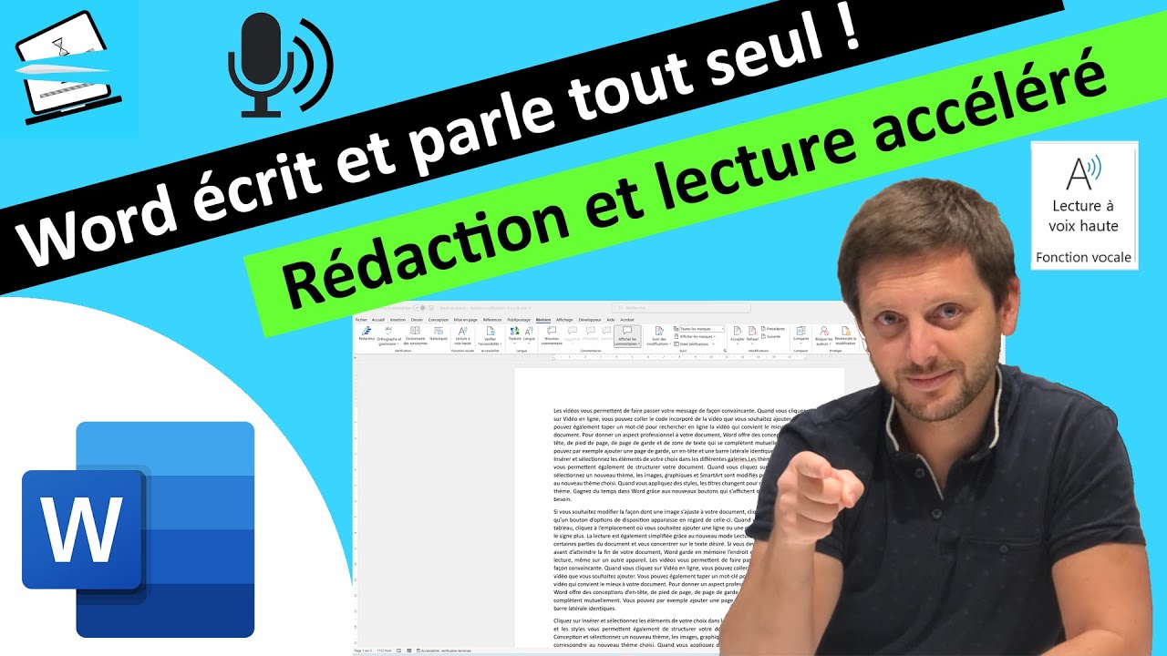 Dicter votre texte ou faire lire Word - YouTube