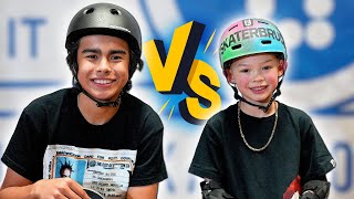 7 YEAR OLD VS 14 YEAR OLD GAME OF SKATE?!