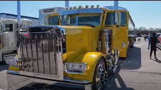 Amazing Interior of Yellow  Beautiful Big Semi Trailers TrucksTruck at MATS Truck Show