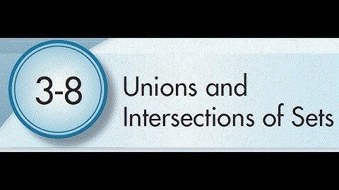 3-8 Union and Intersection of Sets