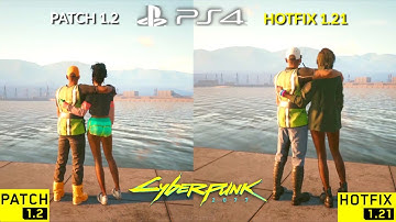 CYBERPUNK 2077 PATCH 1.2 VS HOTFIX 1.21 PS4 Gameplay & Graphics Comparison! (Free Roam Night City)