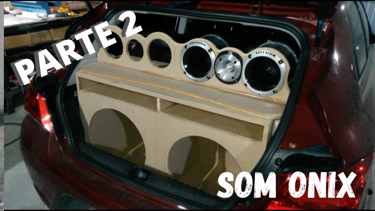 Som Onix (PARTE 2).Corte e montagem da caixa de alto falante e painel de cornetas e tweeter.