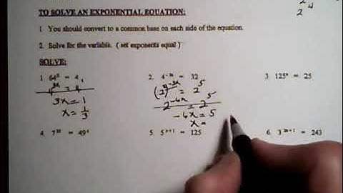 College Algebra  5.5(a)  Video #1 Solve Exponential Equations