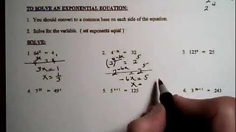 College Algebra  5.5(a)  Video #1 Solve Exponential Equations
