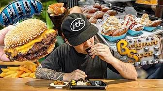 EATING AT LA'S NEWEST FOOD HALL// (HAVEN CITY MARKET) AMBOY BURGERS, BEIGNETS, HANDROLLS