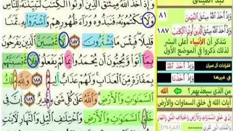 الجزء الاول من صفحة 75 سورة آل عمران الايات من 187 :190 مكررة
