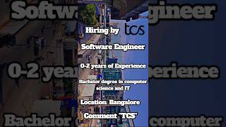 Bulk Hiring Alert, TCS is hiring for software Engineer #TCS #TCSHiring#TCSJobs #FreshersJobs#viral