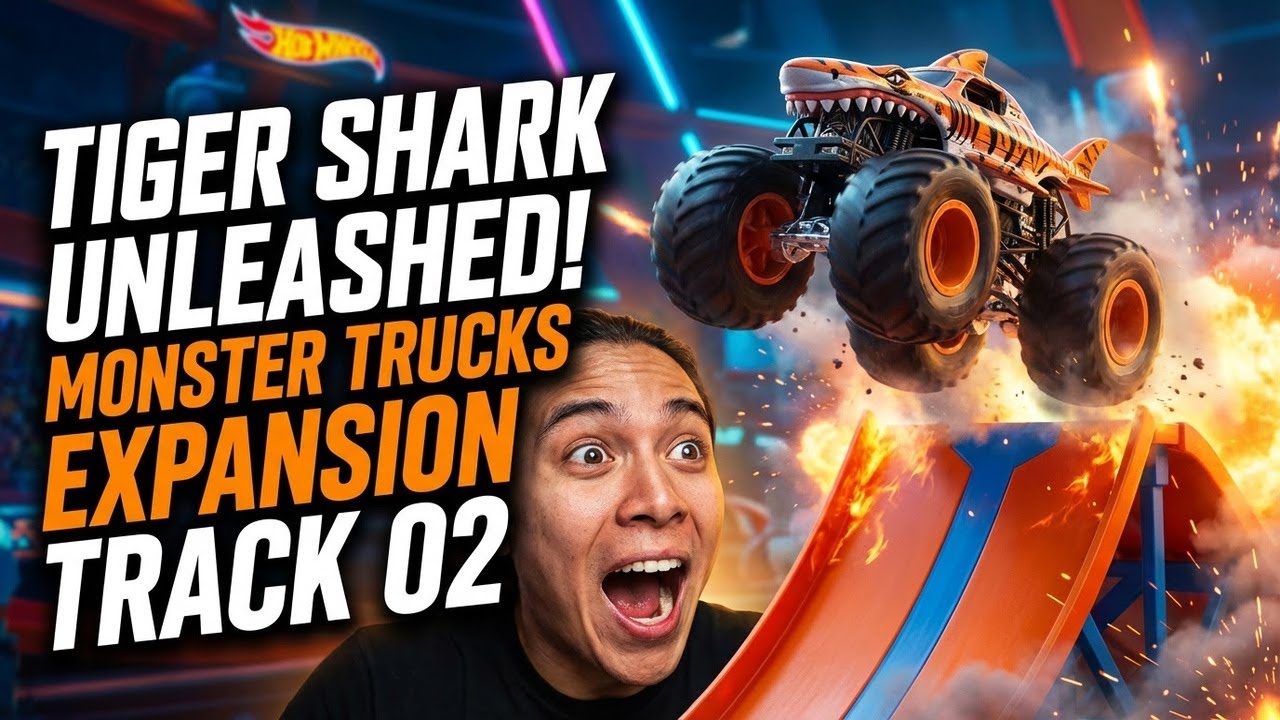 Hot Wheels Unleashed Monster Trucks Expansion Tiger Shark Race