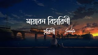 Video thumbnail of "Mayabono Biharini Horini (Lyrics) | Somlata | মায়াবন বিহারিণী হরিণী | রবীন্দ্র সংগীত | Lyrics Video"