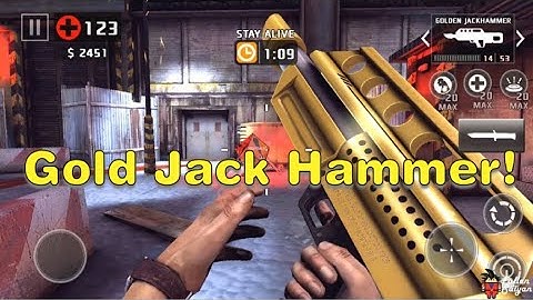 Dead trigger 2 GamePlay: Jack Hammer Gold, AK47 Gold and Golden Butterfly
