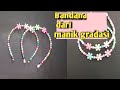 cara membuat bandana dari manik mutiara || diy headbands