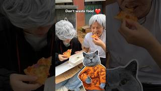 Thumbnail for 🤗Fresh Pizza Brings Joy To Homeless People!🍕🥒 | Don’t Waste Food #funnycat #catmemes #trending