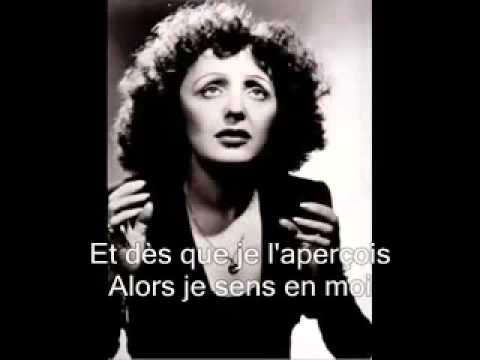 Edith Piaf  La vie en rose with lyrics