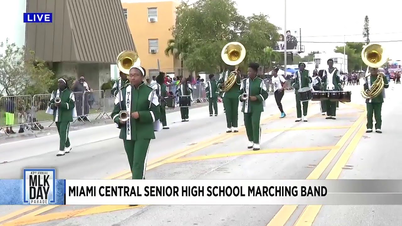 Miami Central Senior High School’s marching band participates in MLK Day parade