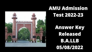 Aligarh Muslim University B.A.LLB official Answer key Released.Download it from description 👇👇👇👇