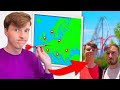 Throwing a dart at a map and visiting the nearest theme park