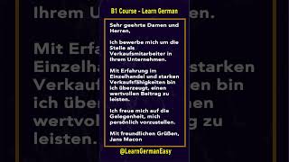 Brief schreiben B1 #01 Bewerbung Arbeit Verkäufer | Lernen Deutsch mit Hörtexte - @LearnGermanEasy -