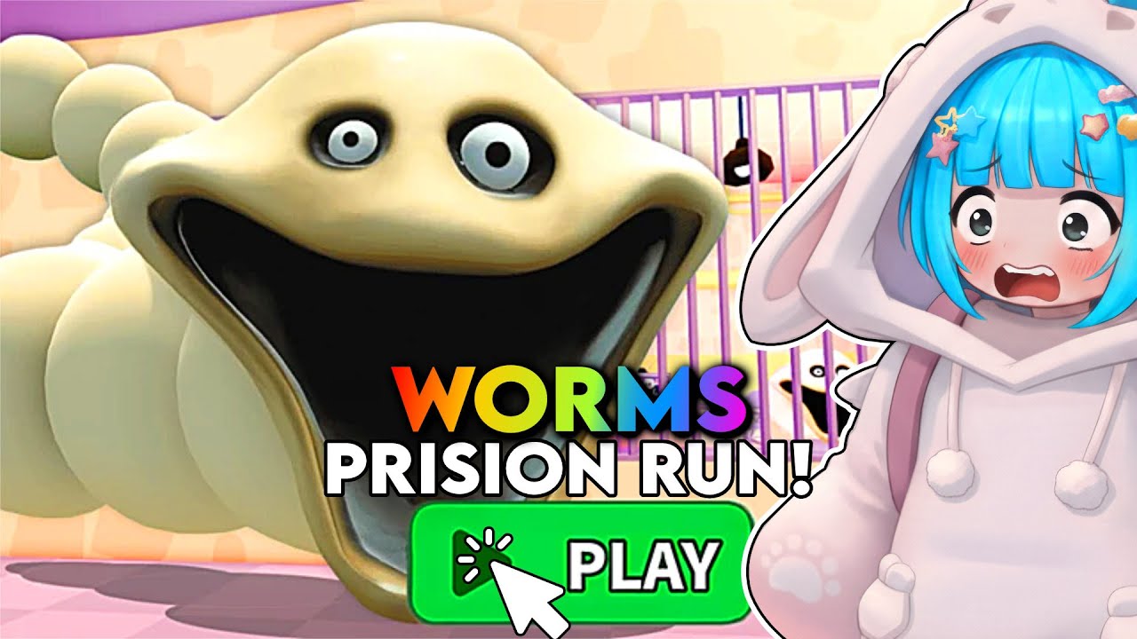 HUNGRY WORMS PRISON! Gameplay Obby Roblox!  Without Dying - 4K