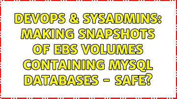 DevOps & SysAdmins: Making snapshots of EBS volumes containing MySQL databases - safe?