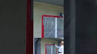 Stucco patch and paint same day #shortsfeed #shortvideo #howto