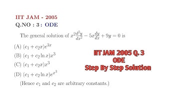 IIT JAM 2005 | Question 3 | ODE | Step-by-Step Solution #intelligentmath #iitjam2025