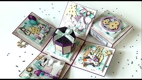 Zimowy/Winter Exploding Box - Scrapbooking tutorial - Laserowe Love