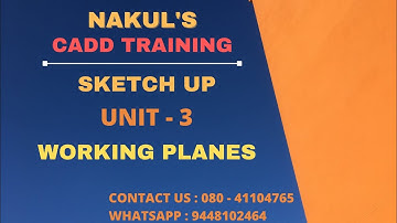 Working Planes in Sketch up