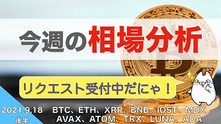 【MDX、AVAX、ATOM、TRX、LUNA、ADA】今週の相場分析（2021年9月18日 相場分析）後半