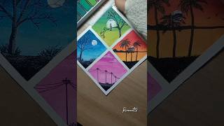 4 beautiful scenery painting #creativeart #satisfying #shortsfeed #painting #watercolor