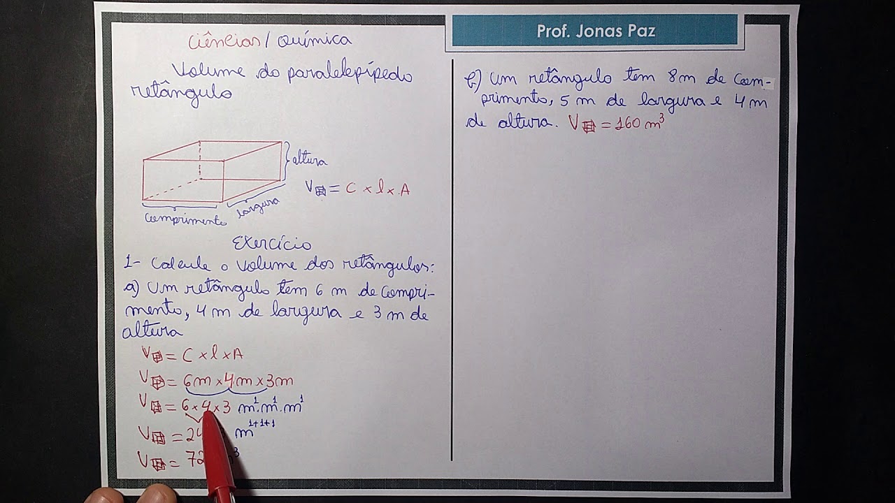 Como Calcular O Volume Do Retângulo Youtube