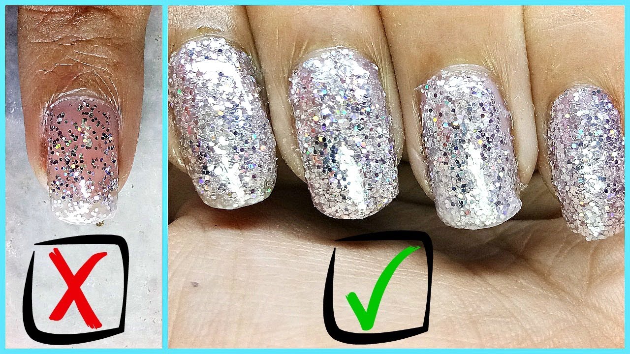 How to Apply GLITTER NAIL POLISH Perfectly - YouTube