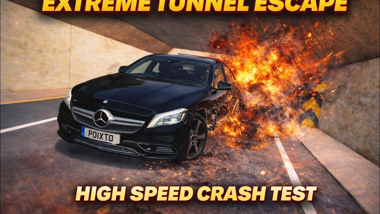 Extreme Tunnel Crash Test – High Speed Mercedes Escape | BeamNG.drive