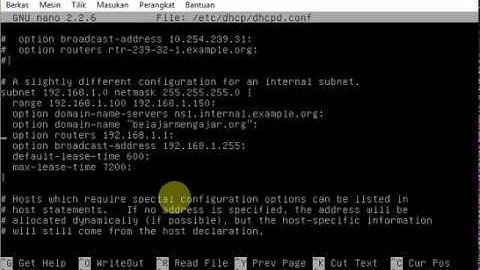 Konfigurasi DHCP Server di Linux Debian 8.7.1