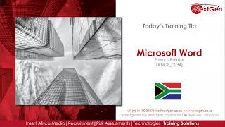 MICROSOFT WORD: Format Painter Training Tips