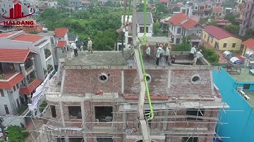 NGÀY ĐẸP TRỜI! ĐỔ BÊ TÔNG MÁI CUỐI BIỆT THỰ NHÀ PHỐ 4 TẦNG TÂN CỔ ĐIỂN