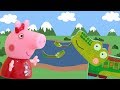 Peppa Pig Game | Crocodile Hiding in Peppa Pig Toys - Family Camper Van Playset