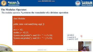 LectureVideo  18CS45 Module2 Operator1 Reji Thomas