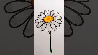 Easy Flower Drawing | Daisy Flower Drawing #art #drawing #shorts