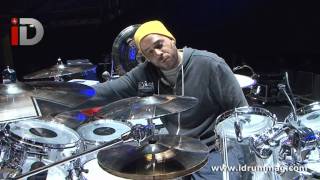 Chad Smith Im With You Drum Kit Tour - Etched Clear Pearl Kit - With Chris Warren iDrum Magazine
