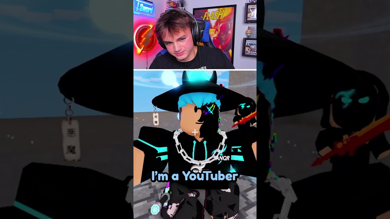 I MET THE BIGGEST TANQR FAN...😂 #roblox #robloxbedwars #shorts
