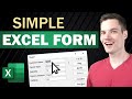 How to Create Simple Excel Form for Data Entry