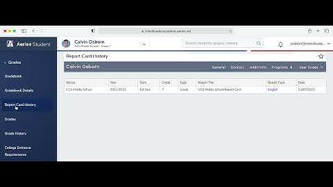 Aeries Report Card Access