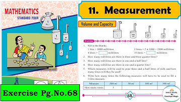 Measurement | std 4 | lesson 11 | Maths | Easy explanation| Exercise pg. no.68 | Volume and Capacity