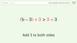 3 less than b-3 - Solve linear inequalities with one unknown